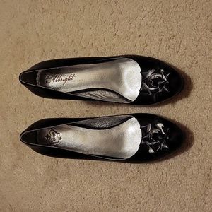 Anthropologie Miss Albright bow high heels 10 leather